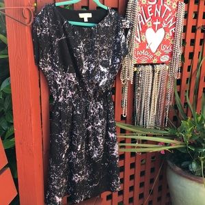 Michael Kors black and white marbleized dress